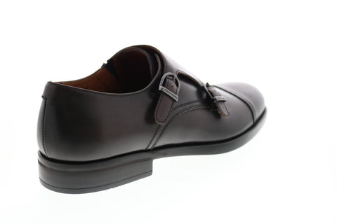 Bruno Magli Barone Mens Brown Leather Oxfords & Lace Ups Monk Strap Shoes