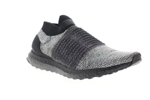Adidas Ultraboost Laceless Mens Black Canvas Athletic Slip On Running Shoes