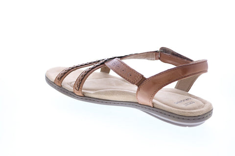 Earth Origins Belle Bentley Womens Brown Leather Slingback Sandals Shoes
