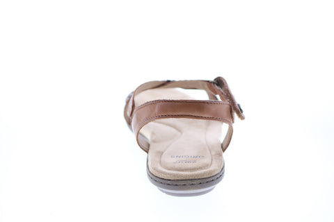 Earth Origins Belle Bentley Womens Brown Leather Slingback Sandals Shoes