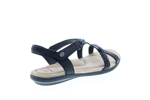 Earth Origins Belle Bentley Womens Black Leather Slingback Sandals Shoes