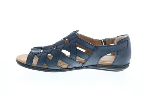 Earth Origins Belle Bridget Womens Blue Leather Gladiator Sandals Shoes