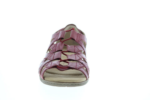 Earth Origins Belle Bridget Womens Red Leather Strap Gladiator Sandals Shoes