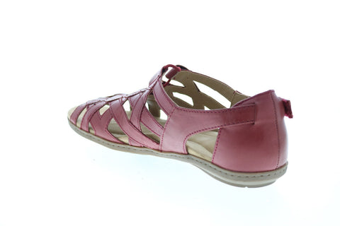 Earth Origins Belle Bridget Womens Red Leather Strap Gladiator Sandals Shoes