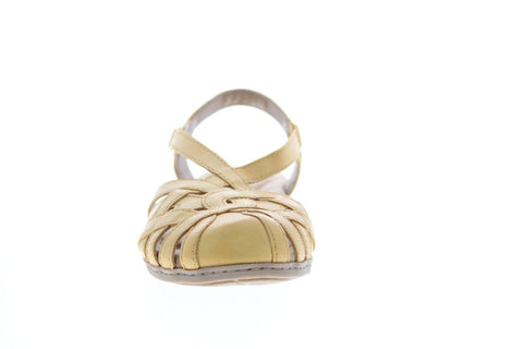 Earth Origins Belle Brielle Womens Yellow Leather Slingback Sandals Shoes