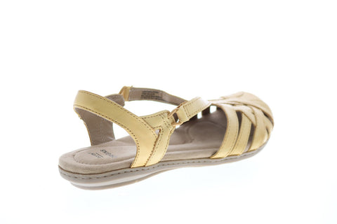 Earth Origins Belle Brielle Womens Yellow Leather Slingback Sandals Shoes