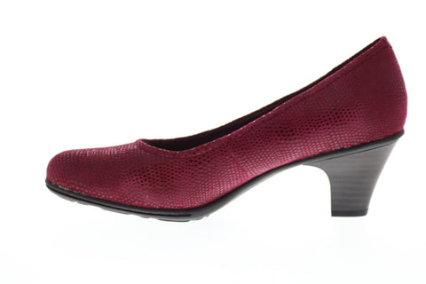 Earth Inc. Bijou Suede Womens Burgundy Slip On Pumps Heels Shoes