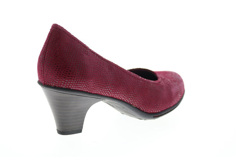 Earth Inc. Bijou Suede Womens Burgundy Slip On Pumps Heels Shoes