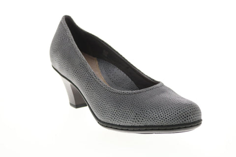Earth Inc. Bijou Suede Womens Gray Slip On Pumps Heels Shoes