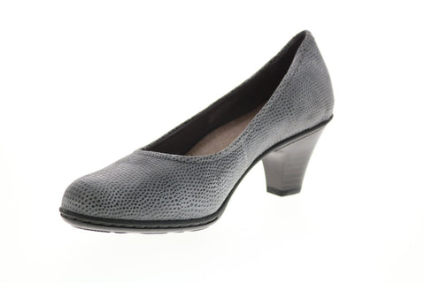Earth Inc. Bijou Suede Womens Gray Slip On Pumps Heels Shoes