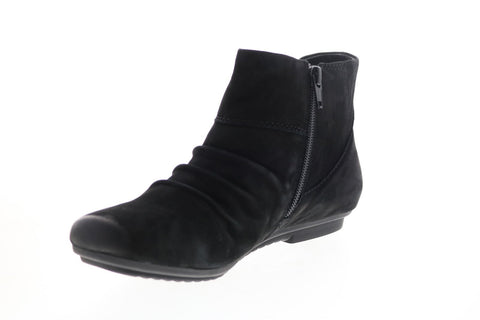 Earth Inc. Bliss Womens Black Leather Zipper Ankle & Booties Boots