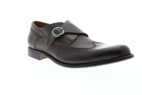 Bruno Magli Adalardo BM600044 Mens Gray Leather Dress Monk Strap Shoes