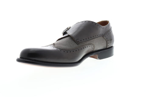 Bruno Magli Adalardo BM600044 Mens Gray Leather Dress Monk Strap Shoes