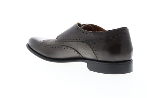 Bruno Magli Adalardo BM600044 Mens Gray Leather Dress Monk Strap Shoes