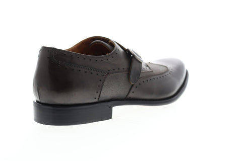 Bruno Magli Adalardo BM600044 Mens Gray Leather Dress Monk Strap Shoes