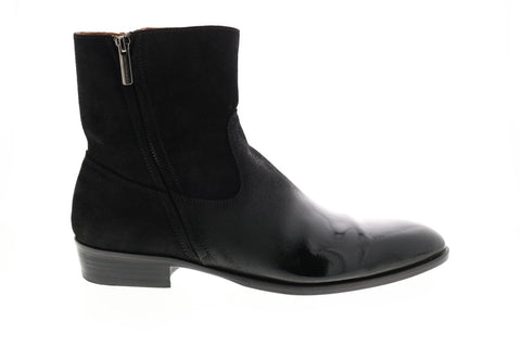 Bruno Magli Risoli BM600219 Mens Black Suede Zipper Boots Dress Shoes