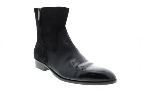 Bruno Magli Risoli BM600219 Mens Black Suede Zipper Boots Dress Shoes