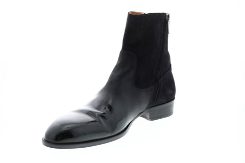 Bruno Magli Risoli BM600219 Mens Black Suede Zipper Boots Dress Shoes
