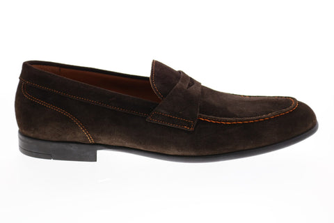 Bruno Magli Silas BM600231 Mens Brown Suede Slip On Loafers & Slip Ons Penny Shoes