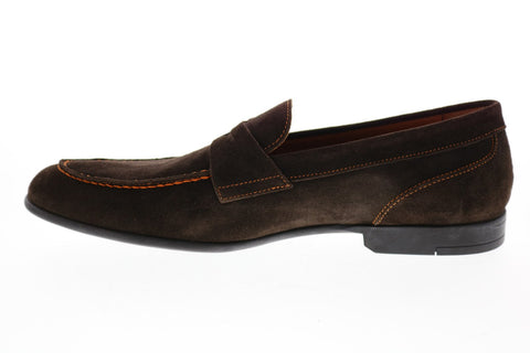 Bruno Magli Silas BM600231 Mens Brown Suede Slip On Loafers & Slip Ons Penny Shoes