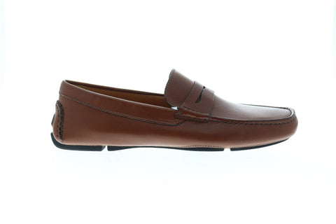 Bruno Magli Napoli BM600432 Mens Brown Leather Casual Slip On Loafers Shoes