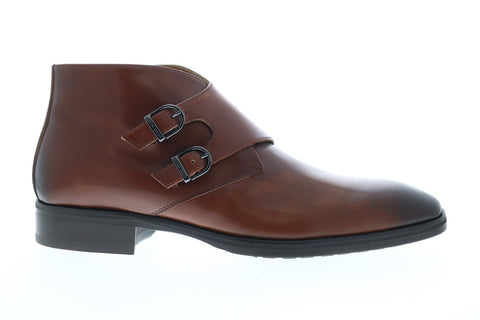 Bruno Magli Alberto BM600487 Mens Brown Leather Slip On Boots Casual Dress Shoes