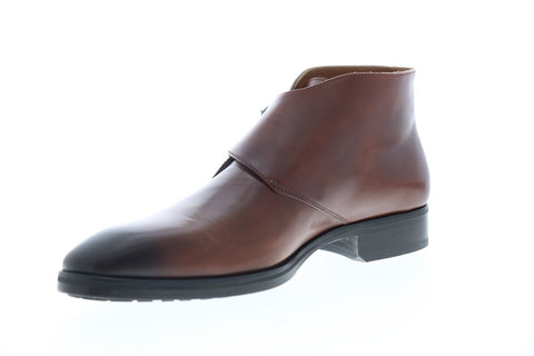 Bruno Magli Alberto BM600487 Mens Brown Leather Slip On Boots Casual Dress Shoes
