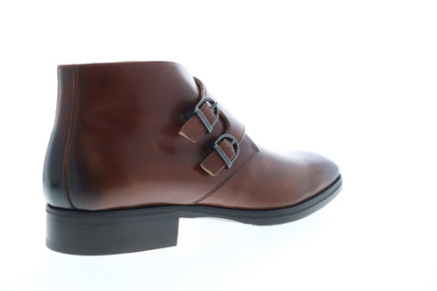 Bruno Magli Alberto BM600487 Mens Brown Leather Slip On Boots Casual Dress Shoes