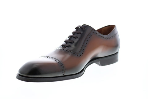 Bruno Magli Lucca BM600582 Mens Brown Cap Toe Oxfords & Lace Ups Shoes
