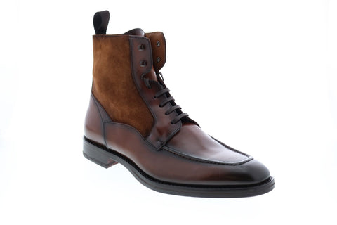 Bruno Magli Savino BM600587 Mens Brown Leather Lace Up Boots Dress Shoes