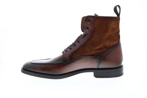 Bruno Magli Savino BM600587 Mens Brown Leather Lace Up Boots Dress Shoes