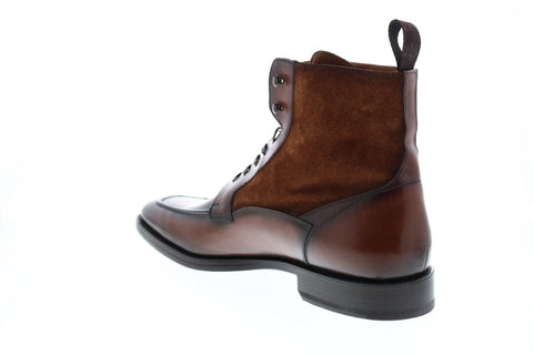 Bruno Magli Savino BM600587 Mens Brown Leather Lace Up Boots Dress Shoes