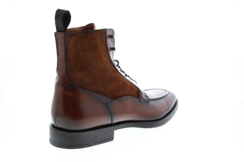 Bruno Magli Savino BM600587 Mens Brown Leather Lace Up Boots Dress Shoes