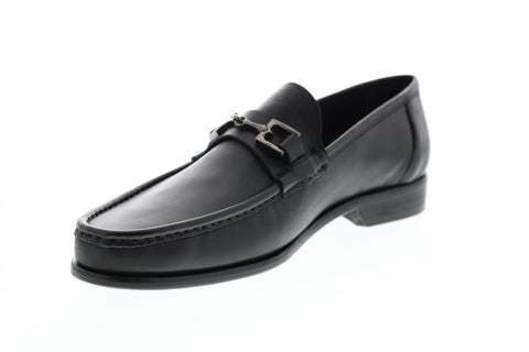 Bruno Magli Prato BM600638 Mens Black Leather Loafers & Slip Ons Penny Shoes