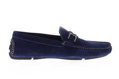 Bruno Magli Neo BM600661 Mens Blue Leather Dress Slip On Loafers
