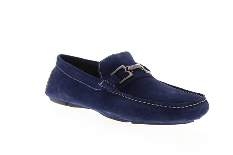 Bruno Magli Neo BM600661 Mens Blue Leather Dress Slip On Loafers