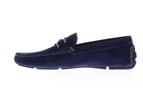 Bruno Magli Neo BM600661 Mens Blue Leather Dress Slip On Loafers