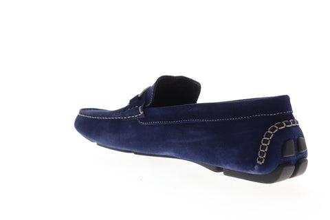 Bruno Magli Neo BM600661 Mens Blue Leather Dress Slip On Loafers