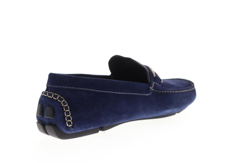 Bruno Magli Neo BM600661 Mens Blue Leather Dress Slip On Loafers