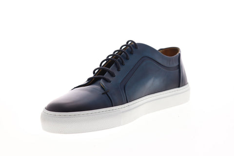 Bruno Magli Salvini BM600671 Mens Blue Leather Casual Fashion Sneakers Shoes