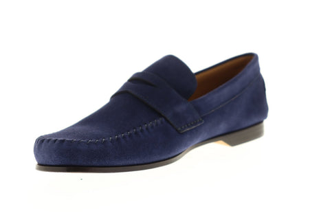 Bruno Magli Riva BM600700 Mens Blue Suede Casual Slip On Loafers Shoes