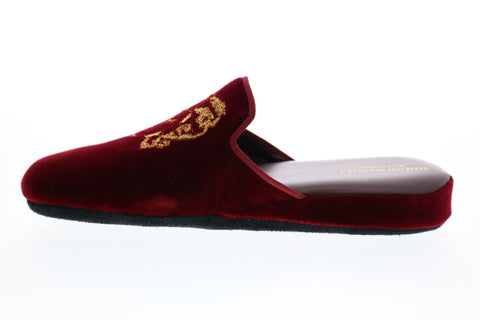 Bruno Magli Sogno BM600707 Mens Red Canvas Lace Up Mule Slippers Shoes