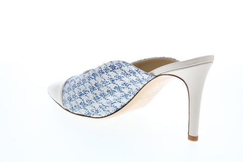 Bruno Magli Minni BM620287 Womens Blue Canvas Slip On Heels Mules Shoes