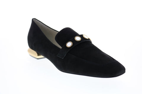 Bruno Magli Tamara BM620338 Womens Black Suede Slip On Flats Loafer Shoes