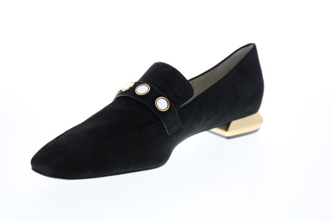 Bruno Magli Tamara BM620338 Womens Black Suede Slip On Flats Loafer Shoes