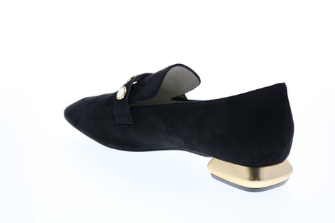 Bruno Magli Tamara BM620338 Womens Black Suede Slip On Flats Loafer Shoes