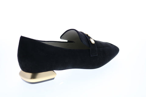 Bruno Magli Tamara BM620338 Womens Black Suede Slip On Flats Loafer Shoes