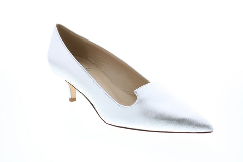 Bruno Magli Diana BM620379 Womens Silver Leather Lace Up Heels Pump Shoes