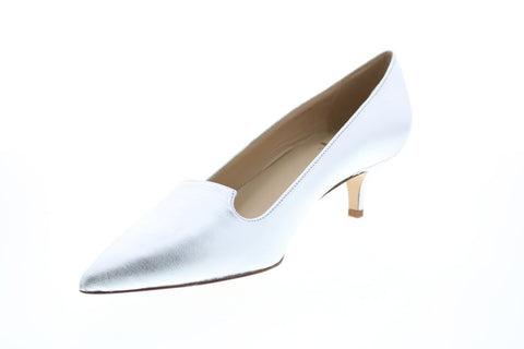 Bruno Magli Diana BM620379 Womens Silver Leather Lace Up Heels Pump Shoes