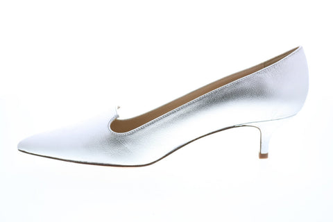 Bruno Magli Diana BM620379 Womens Silver Leather Lace Up Heels Pump Shoes